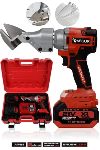 ASSUR 21V Kömürsüz Motor Akülü Sac Makası Seti - Çift Akülü Çantalı Metal & Tel & Sac Kesim Makası